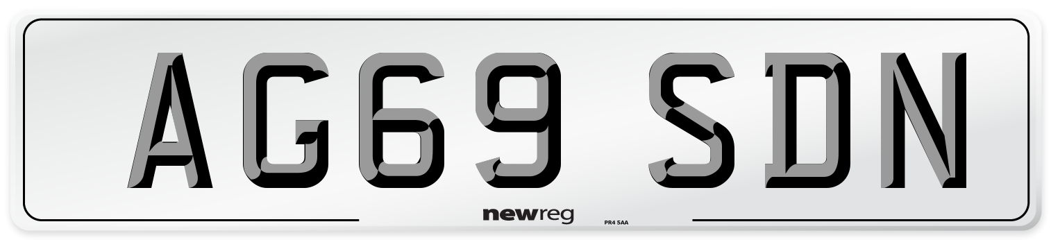 AG69 SDN Number Plate from New Reg